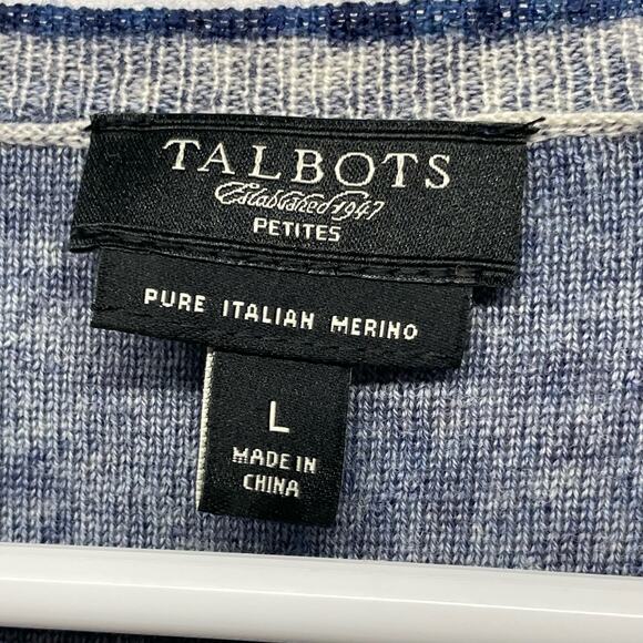 Talbots Collections Paisley V-neck Pure Italian Merino Wool Sweater Sz Petite L - Picture 6 of 9